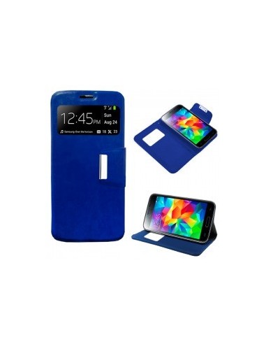 Funda libro soporte Samsung G800 Galaxy S5 Mini azul