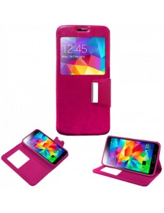 Funda libro soporte Samsung G800 Galaxy S5 Mini rosa