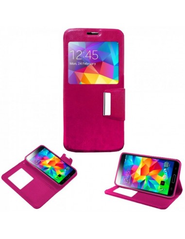 Funda libro soporte Samsung G800 Galaxy S5 Mini rosa
