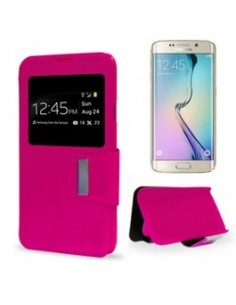 Funda libro soporte TPU Samsung G925 Galaxy S6 Edge rosa