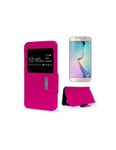 Funda libro soporte TPU Samsung G925 Galaxy S6 Edge rosa