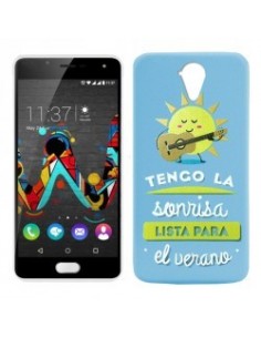 Carcasa TPU Wiko U Feel diseño Frases Emoticonos Sol Sonrisa