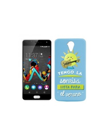Carcasa TPU Wiko U Feel diseño Frases Emoticonos Sol Sonrisa