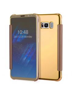 Funda libro soporte Samsung G950 Galaxy S8 Clear View dorada
