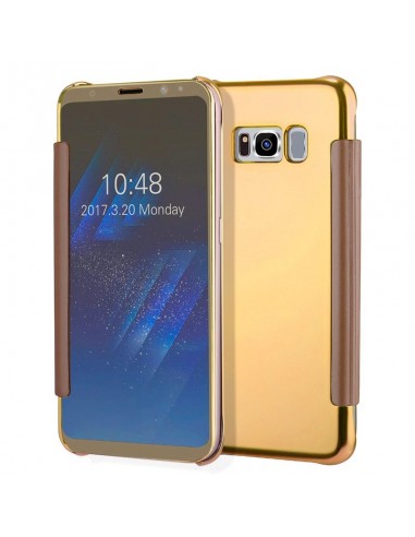 Funda libro soporte Samsung G950 Galaxy S8 Clear View dorada
