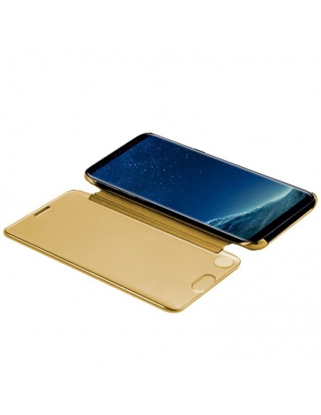 Funda libro soporte Samsung G950 Galaxy S8 Clear View dorada