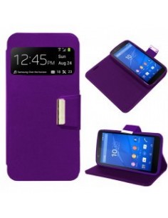 Funda libro soporte TPU Sony Xperia E4 morada