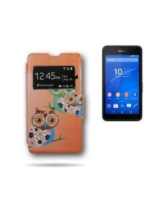 Funda libro soporte Sony Xperia E4G diseño Búho rama