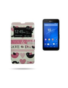 Funda libro soporte Sony Xperia E4G diseño You and Me