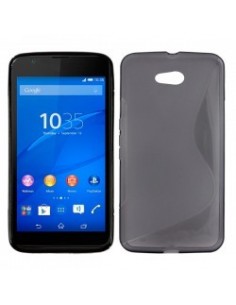 Funda gel TPU mate Sony Xperia E4G negra o gris humo