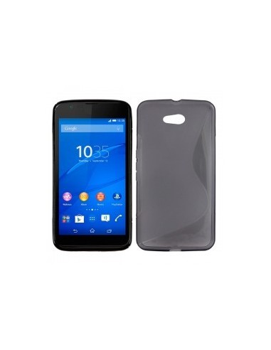 Funda gel TPU mate Sony Xperia E4G negra o gris humo