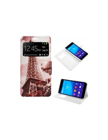 Funda libro soporte TPU Sony Xperia M4 Aqua diseño Paris