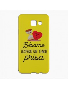 Carcasa TPU Samsung A310 Galaxy A3 (2016) diseño Frases Bésame amarilla
