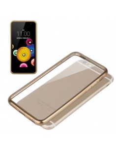 Carcasa TPU LG K4 borde metalizado dorado
