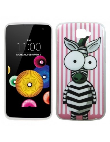 FUNDA TPU DISEÑO LG K4 ZEBRA ROSA