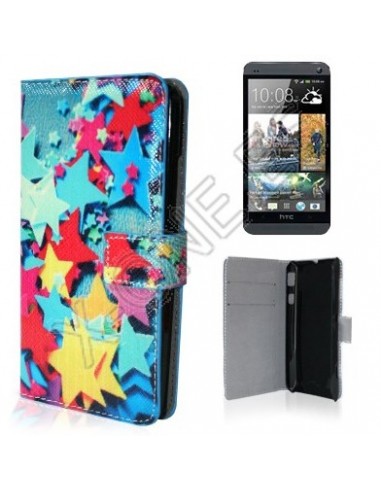 Funda libro cartera HTC One Mini diseño Estrellas colores