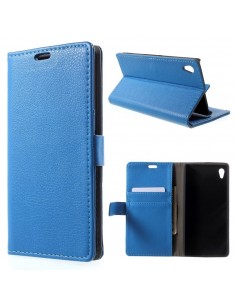 FUNDA LIBRO CARTERA CARCASA SOPORTE HTC BUTTERFLY X920E AZUL