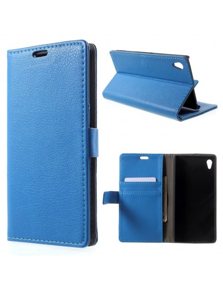 FUNDA LIBRO CARTERA CARCASA SOPORTE HTC BUTTERFLY X920E AZUL