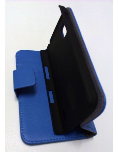 FUNDA LIBRO CARTERA CARCASA SOPORTE HTC BUTTERFLY X920E AZUL