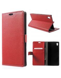 Funda libro cartera HTC Butterfly X920e roja