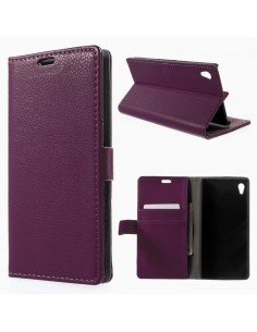 Funda libro cartera HTC Butterfly X920e morada