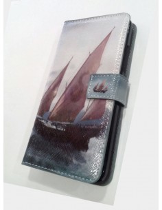 Funda libro cartera HTC One Mini diseño Barco 2