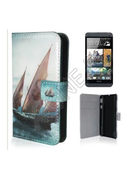 Funda libro cartera HTC One Mini diseño Barco