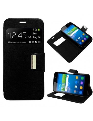 Funda libro soporte TPU Huawei Y6 negra