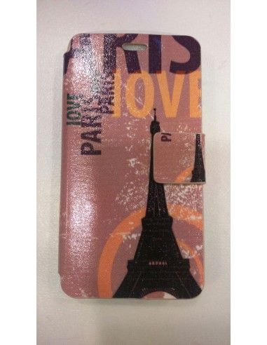 Funda libro soporte TPU BQ Aquaris E4 diseño Paris