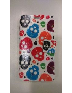 Funda libro soporte TPU BQ Aquaris E4 diseño Calaveras