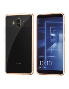 Carcasa TPU transparente Huawei Mate 10 borde metalizado dorado