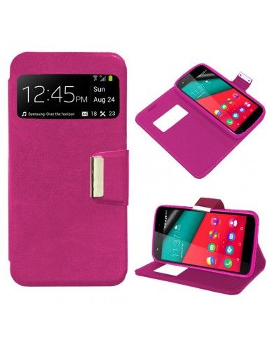 FUNDA LIBRO TPU WIKO PULP ROSA