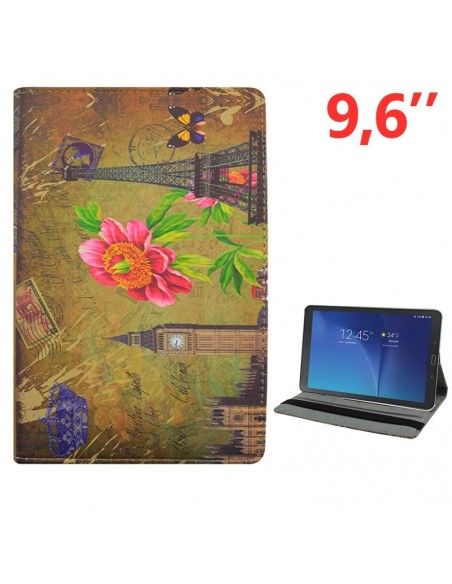 Funda soporte giratorio Samsung Galaxy Tab E 9,6 pulgadas T560 diseño Paris