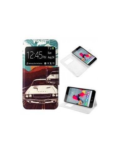 Funda libro soporte TPU Wiko U Feel Lite diseño Car