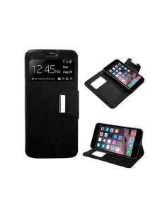 Funda libro ventana soporte TPU iPhone 4/4S negra