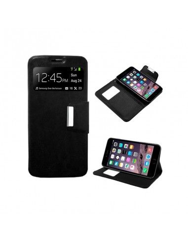 Funda libro ventana soporte TPU iPhone 4/4S negra