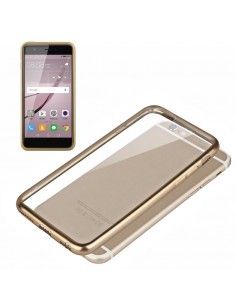 Carcasa TPU Huawei Nova Plus borde metalizado dorado