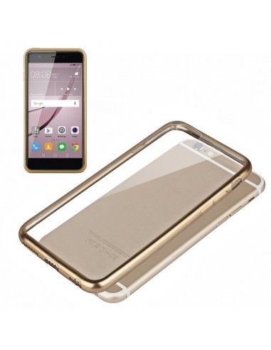 Carcasa TPU Huawei Nova Plus borde metalizado dorado