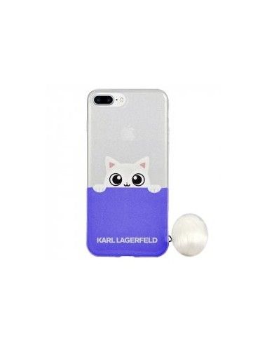 Carcasa TPU purpurina iPhone 7 Plus / 8 Plus licencia Karl Lagerfeld diseño Clear Cat