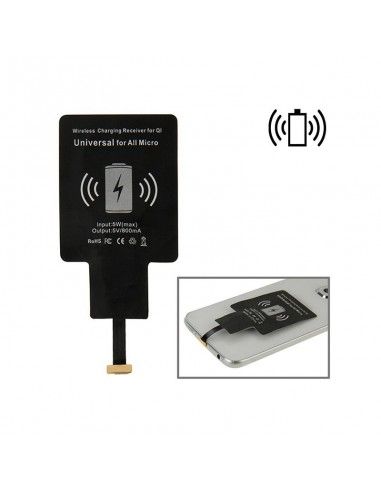 ADAPTADOR CONECTOR MICROUSB PARA CARGADOR INALAMBRICO QI