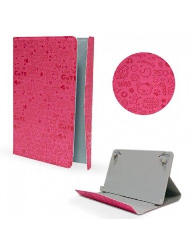 Funda soporte universal tablets 9,7'' pulgadas diseño Drawing rosa