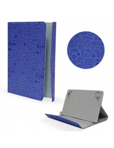 Funda soporte universal tablets 9,7'' pulgadas diseño Drawing azul