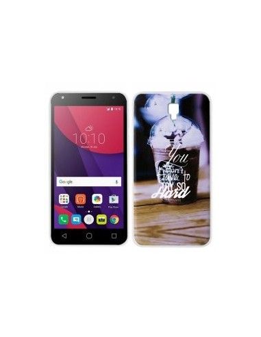 Carcasa TPU Alcatel Pixi 4 (5) 3G diseño Coffee