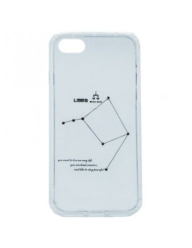 Carcasa TPU reforzado iPhone 7 / 8 / SE (2020) transparente mate diseño Zodiaco Libra