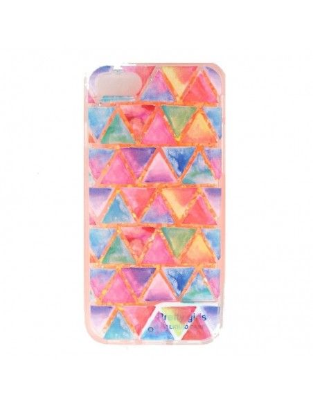 Carcasa TPU gel purpurina iPhone 7 / 8 / SE (2020) LED triángulos colores