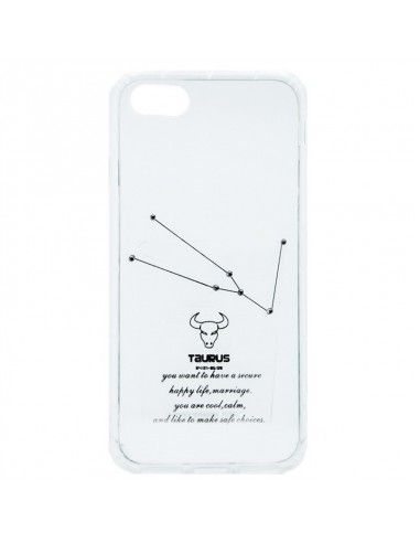 FUNDA TPU REFORZADO TRANSPARENTE IPHONE 7 DISEÑO ZODIACO TAURO