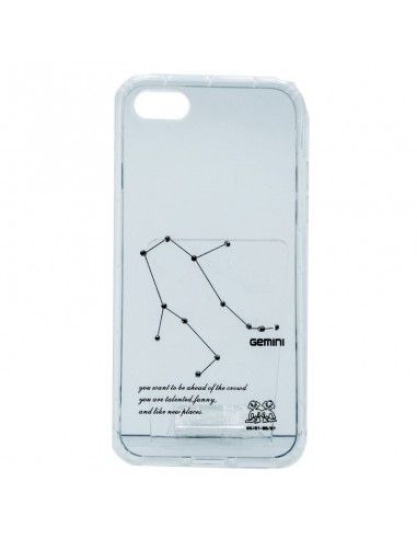 FUNDA TPU REFORZADO TRANSPARENTE IPHONE 7 DISEÑO ZODIACO GEMINIS