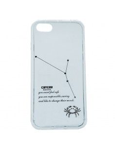 Carcasa TPU reforzado iPhone 7 / 8 / SE (2020) transparente mate diseño Zodiaco Cáncer