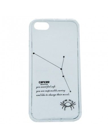 Carcasa TPU reforzado iPhone 7 / 8 / SE (2020) transparente mate diseño Zodiaco Cáncer