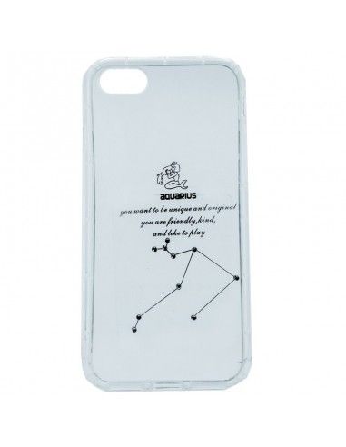 Carcasa TPU reforzado iPhone 7 / 8 / SE (2020) transparente mate diseño Zodiaco Acuario